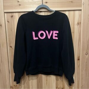 Marled by Reunited Clothing Black Sweatshirt with Pink 'LOVE' Graphic